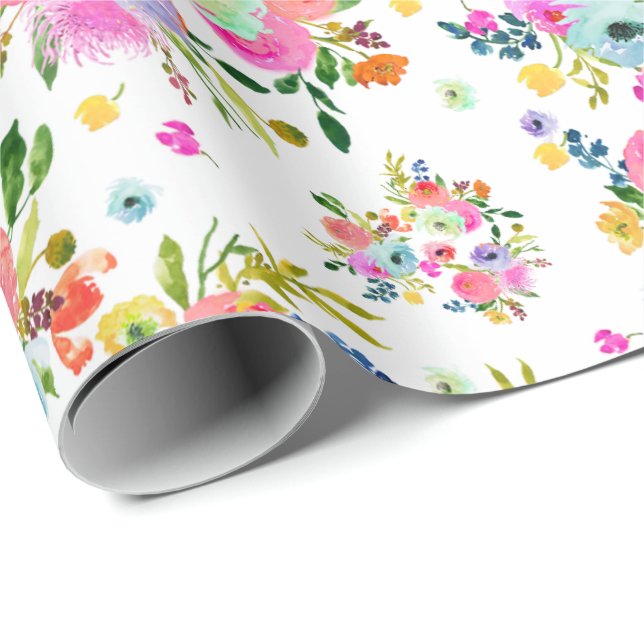 PixDezines Watercolor Ranunculus| DIG bakgrund Presentpapper (Rullad Hörn)