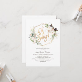 PixDezines Watercolor  Ro Baby Shower Inbjudningar