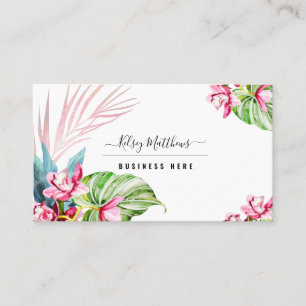 PixDezines Watercolor Rosa Kona Cymbidium Visitkort
