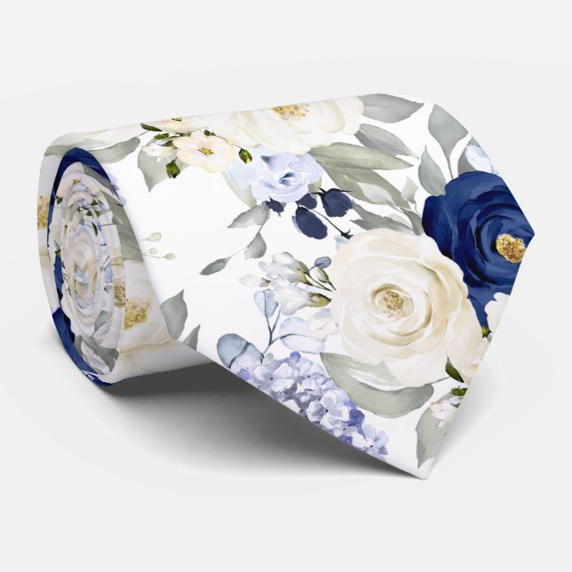PixDezines Watercolor Roses Navy Blue Cream Slips (Rullad)