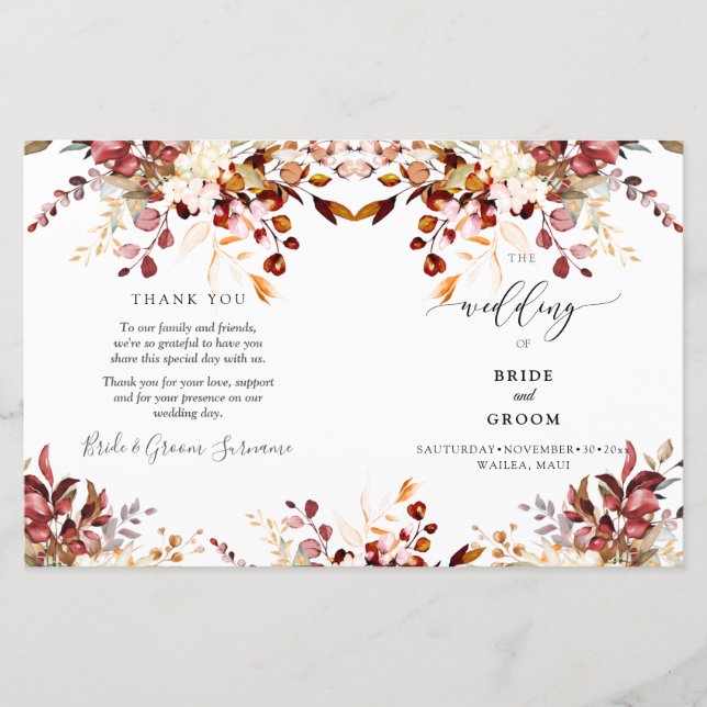 PixDezines Watercolor Rust Orange Fall Eucalyptus (Framsida)