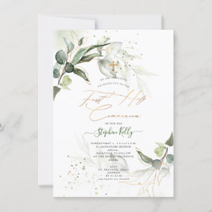 PixDezines Watercolor Rustic Eucalyptus Communion Inbjudningar