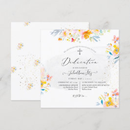 PixDezines Watercolor Sommar Roser Dedication Inbjudningar