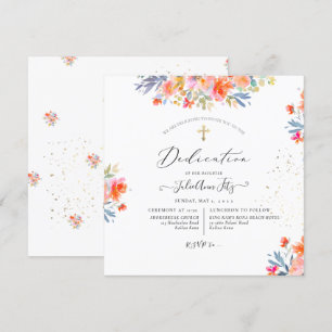 PixDezines Watercolor Sommar Rosor Dedikation Inbjudningar