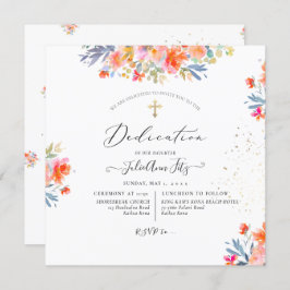 PixDezines Watercolor Summer Rosor Dedication Inbjudningar