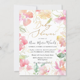 PixDezines Watercolor  Sweet Äret Baby Shower Inbjudningar