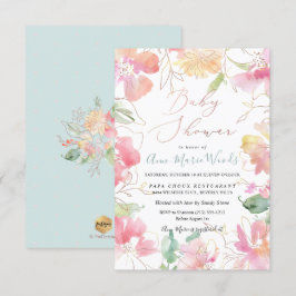 PixDezines Watercolor  Sweet Äret Baby Shower Inbjudningar