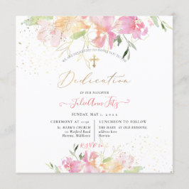 PixDezines Watercolor  Sweet Peas Dedication Inbjudningar