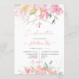 PixDezines Watercolor  Sweet Peas Dedication Inbjudningar