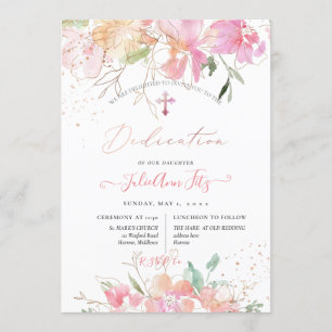 PixDezines Watercolor Sweet Peas Dedication Inbjudningar
