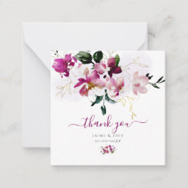 PixDezines Watercolor Sweetpeas Cherry Red Anteckningskort