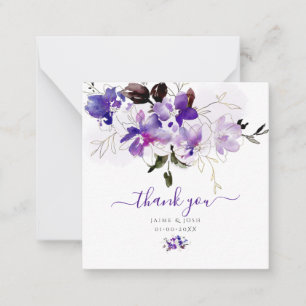 PixDezines Watercolor Sweetpeas Violet Lila Anteckningskort