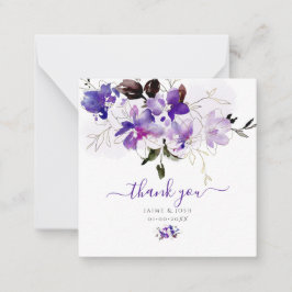 PixDezines Watercolor Sweetpeas Violet Lila Anteckningskort