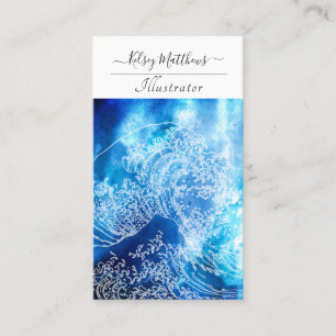 PixDezines Watercolor Underbar Wave, Hokusai Visitkort