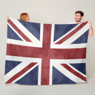 PixDezines Watercolor Union Jack Fleecefilt