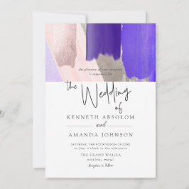 PixDezines Watercolor Violet Lila Ro Guld Inbjudningar