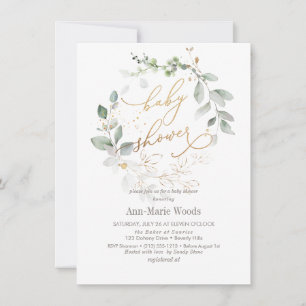 PixDezines Watercolor Watercolor WandeBaby Shower Inbjudningar