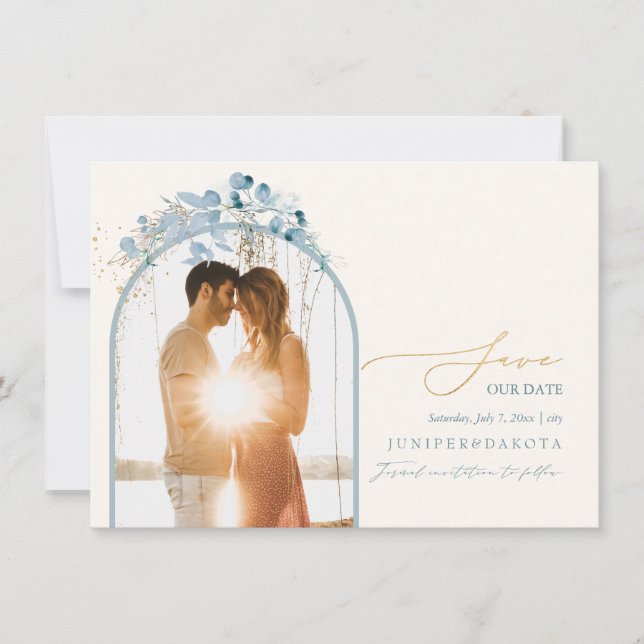 PixDezines Watercolor Winter Eucalyptus Utandning Spara Datumet (Framsida)