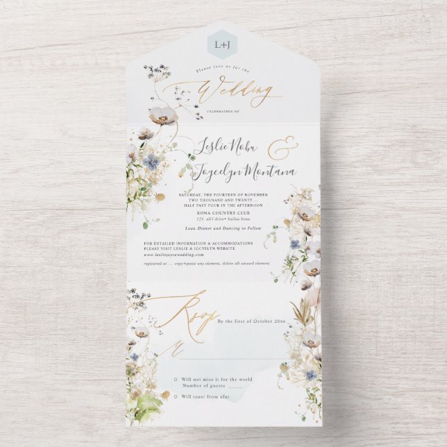 PixDezines Watercolor Winter Meadows Flowers (Insida)