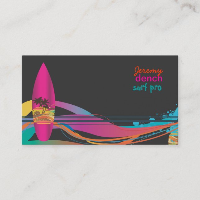 PixDezines Wave Vapensköld Hawaii ♥ ♥ ♥ ♥ ♥ Visitkort (Framsida)