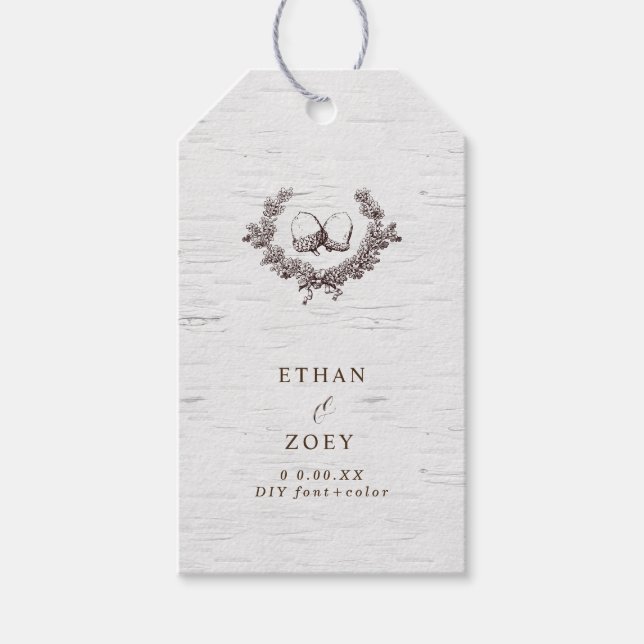 PixDezines White Birch + Acorns Wandeans Presentetikett (Framsidan)