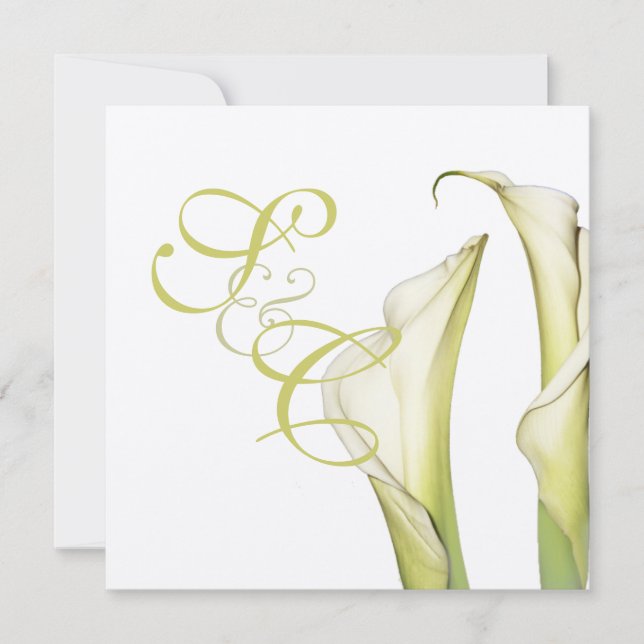 PixDezines WHITE CALLA LIGGER INBJUDNINGSKORT/DIY  Inbjudningar (Framsida)