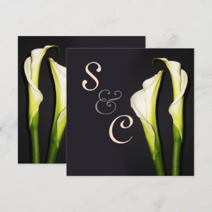 PixDezines WHITE CALLA LIGGER VEDNINGSINVIKTER Inbjudningar