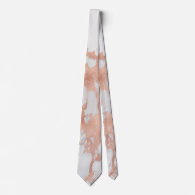 PixDezines White Marble+Faux Rose Gold Veins Nacke Slips (Framsida)