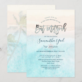 PixDezines White Sand Beach Bat mitzvah inbjudan