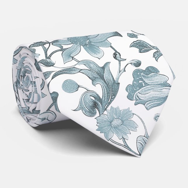 PixDezines William Morris Dammblå DIY Skifferblå Slips (Rullad)