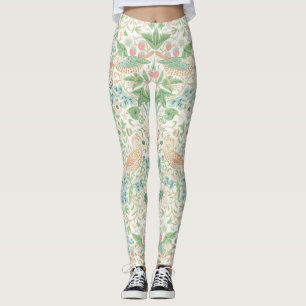 PixDezines William Morris Strawberry Thief Mint Leggings