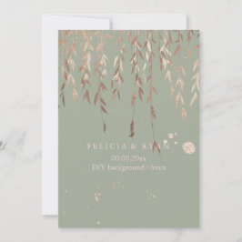 PixDezines Willow/Faux Rosa Guld/DIY-bakgrund Inbjudningar