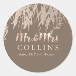 PixDezines Willow/Faux Rosa Guld/DIY-bakgrund Runt Klistermärke