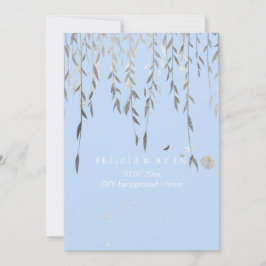 PixDezines Willow/Faux Silver/DIY-bakgrund Inbjudningar