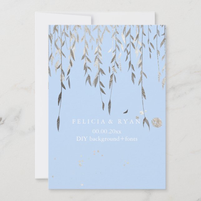 PixDezines Willow/Faux Silver/DIY-bakgrund Inbjudningar (Framsida)