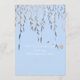 PixDezines Willow/Faux Silver/DIY-bakgrund Inbjudningar