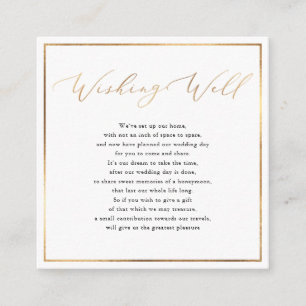 PixDezines Wishing well, Calligraphy Faux Guld Tilläggskort