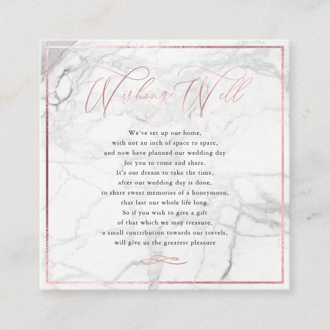PixDezines Wishing well, Calligraphy Ro Guld Tilläggskort (Framsida)