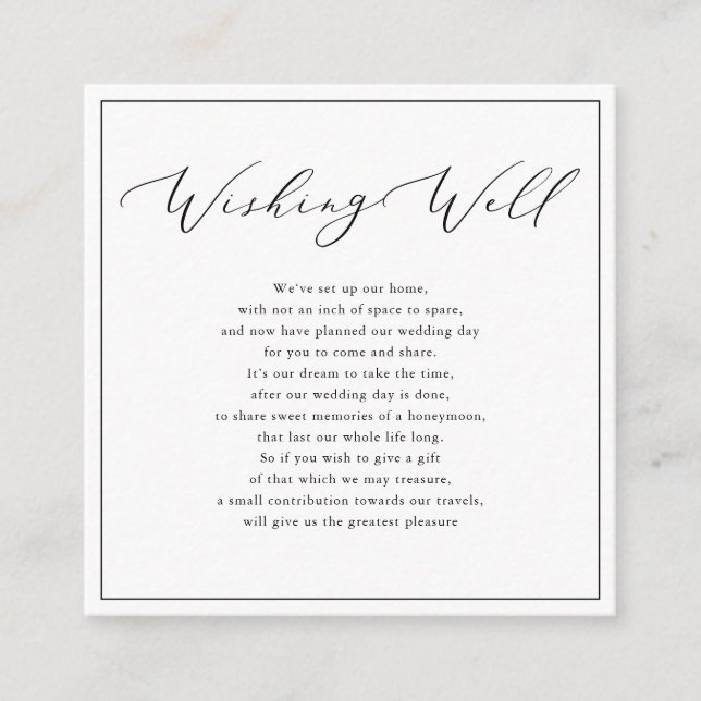 PixDezines Wishing well, Luxury Calligraphy Tilläggskort (Framsida)