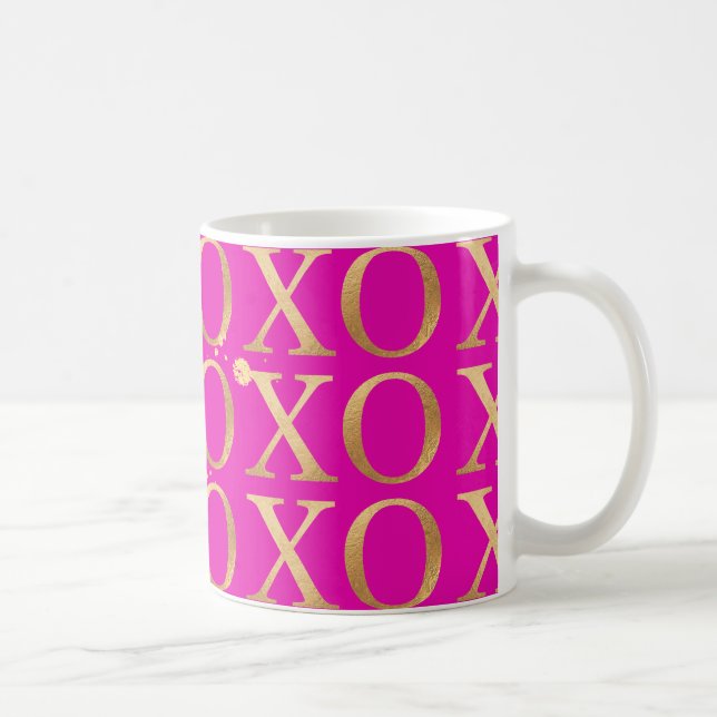 PixDezines XOXO Faux Guld/DIY Färg Kaffemugg (Höger)