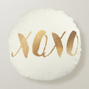 PixDezines XOXO/Faux Guld/Hearts/DIY-bakgrund Rund Kudde