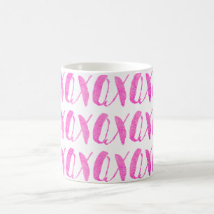 PixDezines xoxo/Rosa/Gör-det-själv-bakgrund Kaffemugg