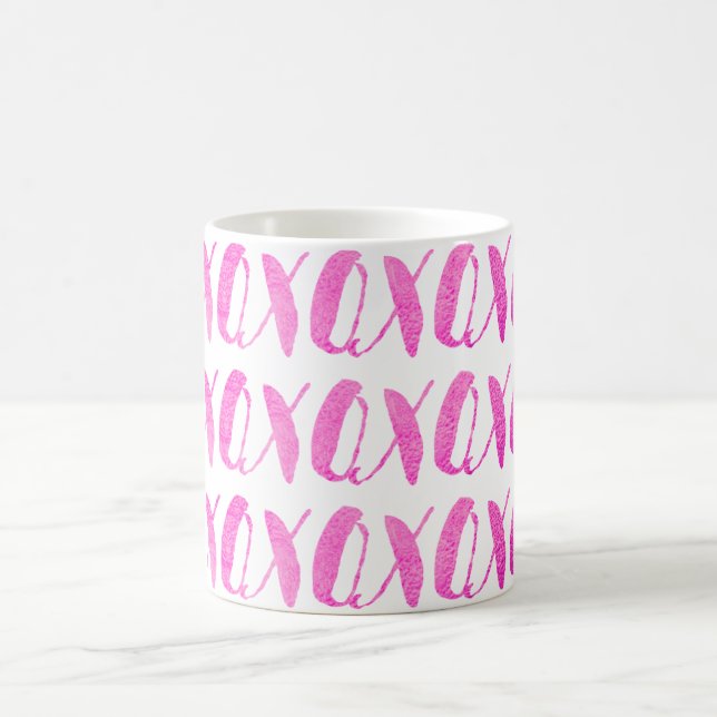 PixDezines xoxo/Rosa/Gör-det-själv-bakgrund Kaffemugg (Center)