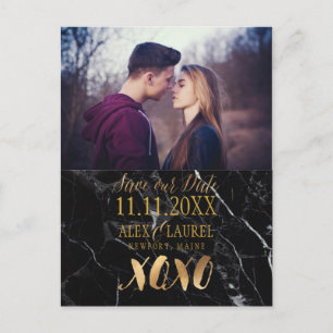 PixDezines XOXO/SPARA VÅRT DATUM/MARBLE Meddelande Vykort