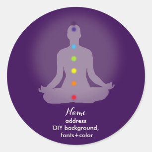 PixDezines Yoga Chakra/Meditation/Gör-det-själv-ba Runt Klistermärke