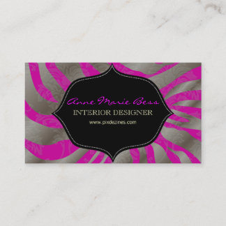 PixDezines Zebra+Damask/DIY bakgrundsfärg! Visitkort