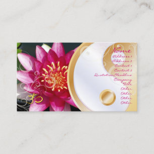 PixDezinesFuschia lotus + pearly swirrrsings + yin Visitkort