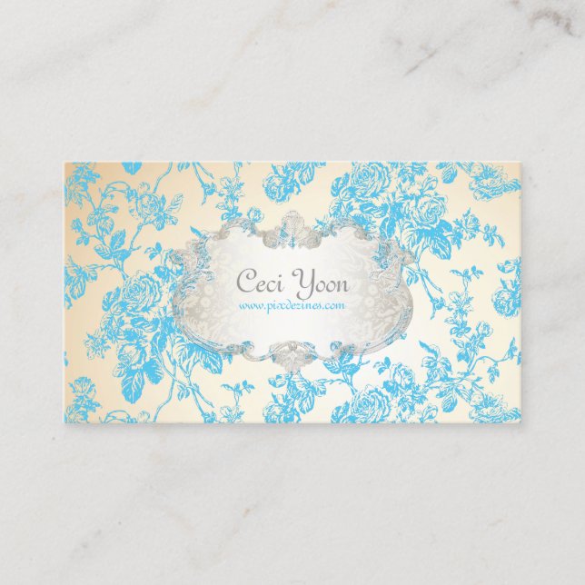 PixDezinves-toile/blue ro/DIY-bakgrund Visitkort (Framsida)