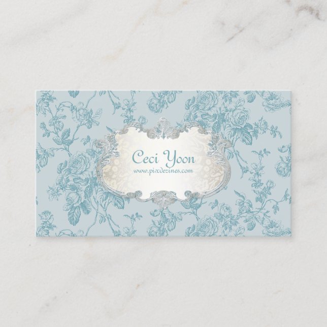 PixDezinves toile/teal ro/DIY-bakgrund Visitkort (Framsida)