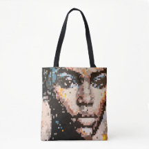 Pixel ansiktsdesign abstrakt feminint porträtt